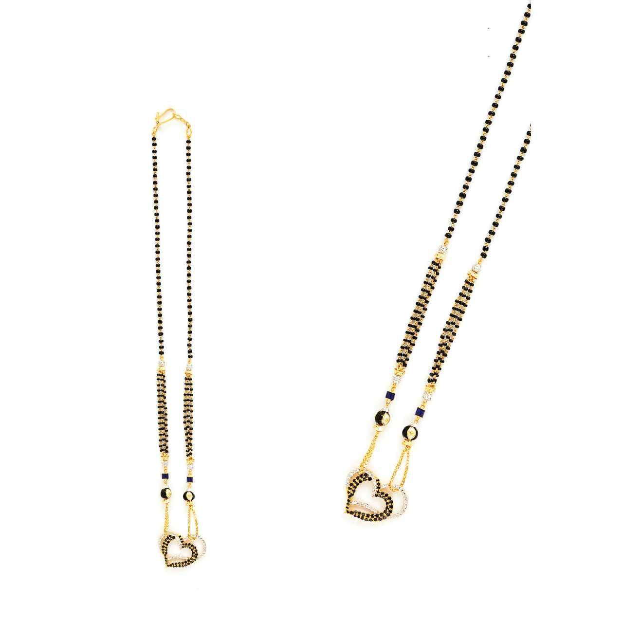 22KT Yellow gold Ladies Indian Light Weight Heart Shaped Mangalsutra