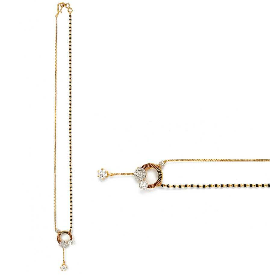 916 Yellow Gold Designer Light Weight Ladies Ethical Mangalsutra