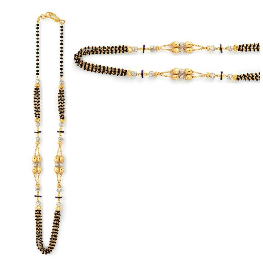 22KT Yellow Gold Light Weight Ladies Modern Trendy Mangalsutra