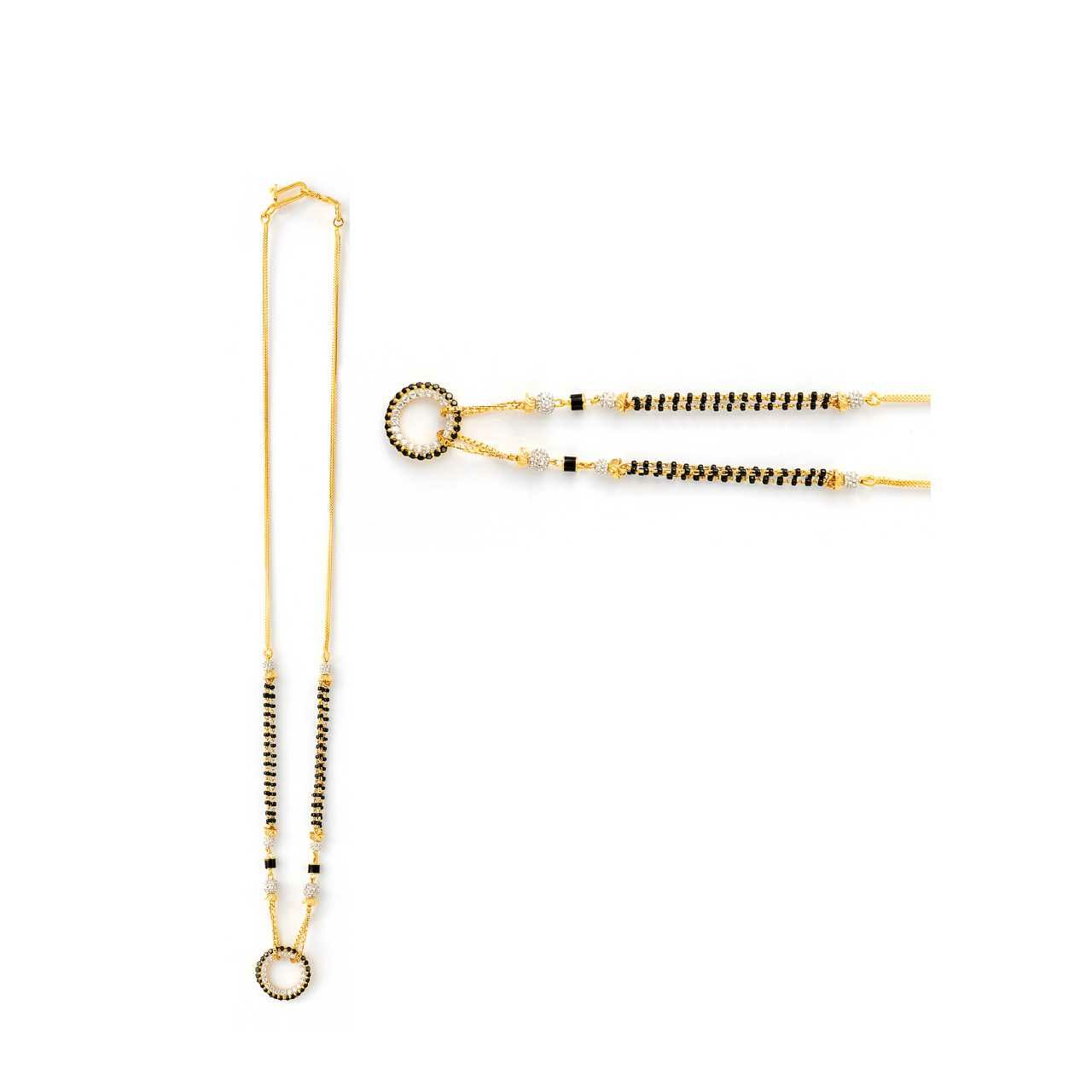 916 Yellow gold Ladies Indian Light Weight Round Shaped Mangalsutra