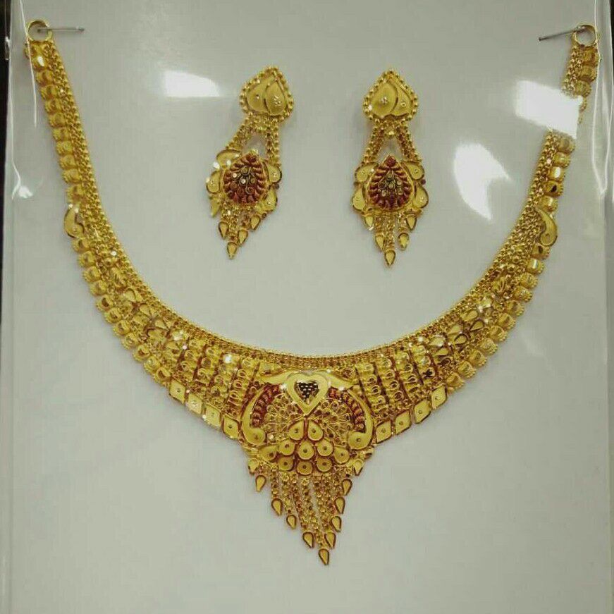 916 Antique Gold Ladies Necklace Set