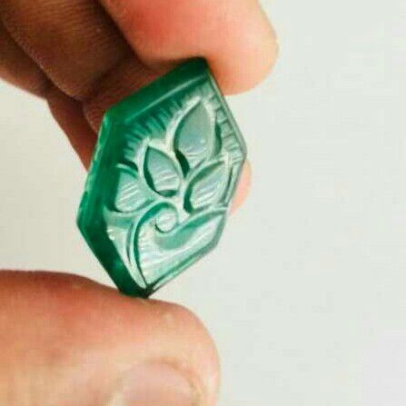 23.96ct hexagonal green emerald-panna