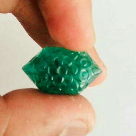 23.96ct hexagonal green emerald-panna