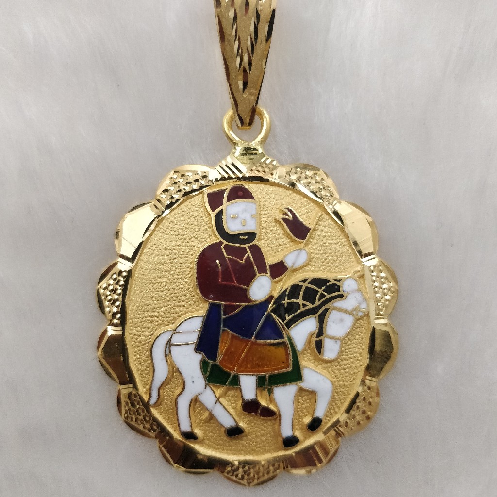 916 Gold Fancy Gent's Ramdev Pir Pendant
