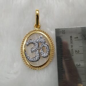 916 Gold Fancy Gent's Om Pendant