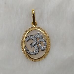 916 Gold Fancy Gent's Om Pendant