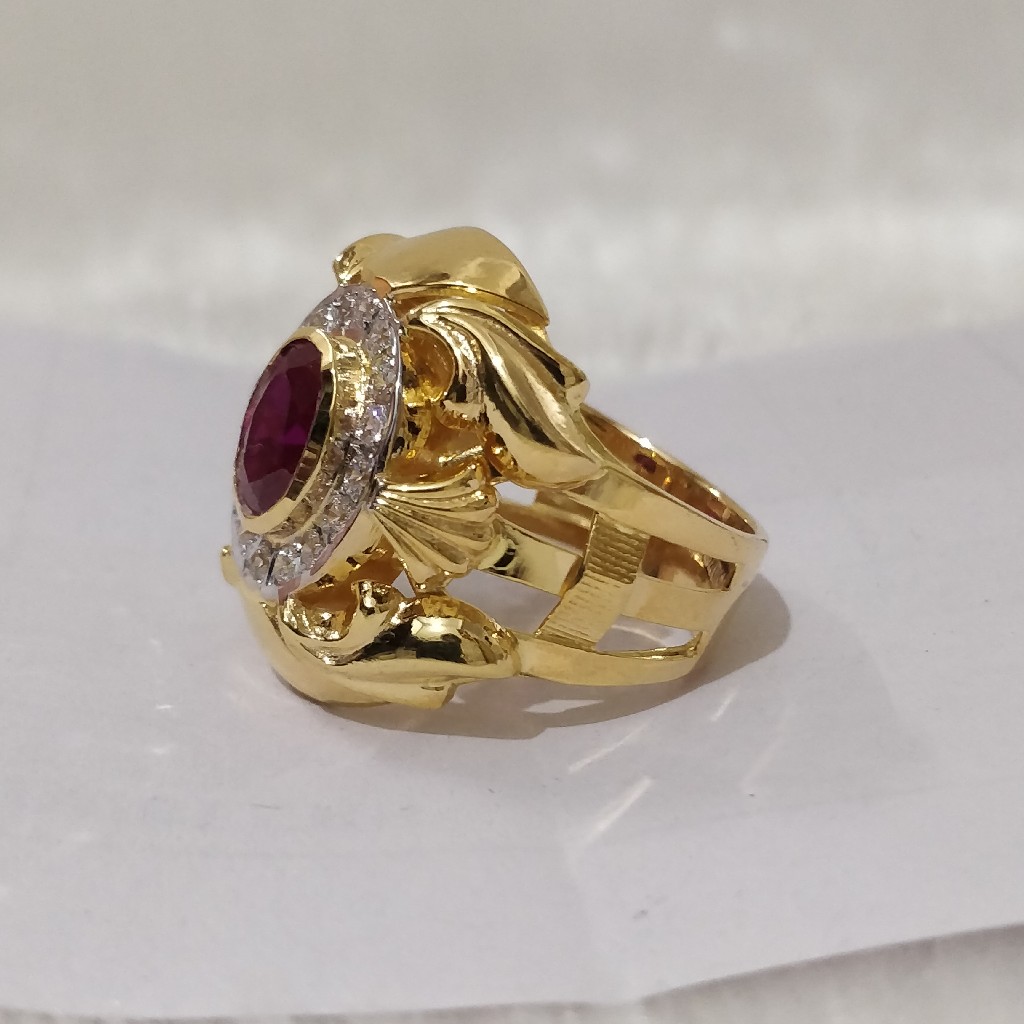916 Gold Fancy Gent's Ring - Image 3