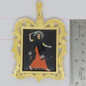 916 Gold Fancy Gent's Mogal Maa Photo Frame Pendant