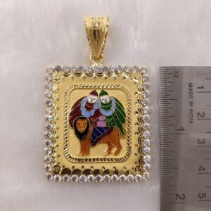 916 Gold Fancy Gent's Chamunda Maa Pendant