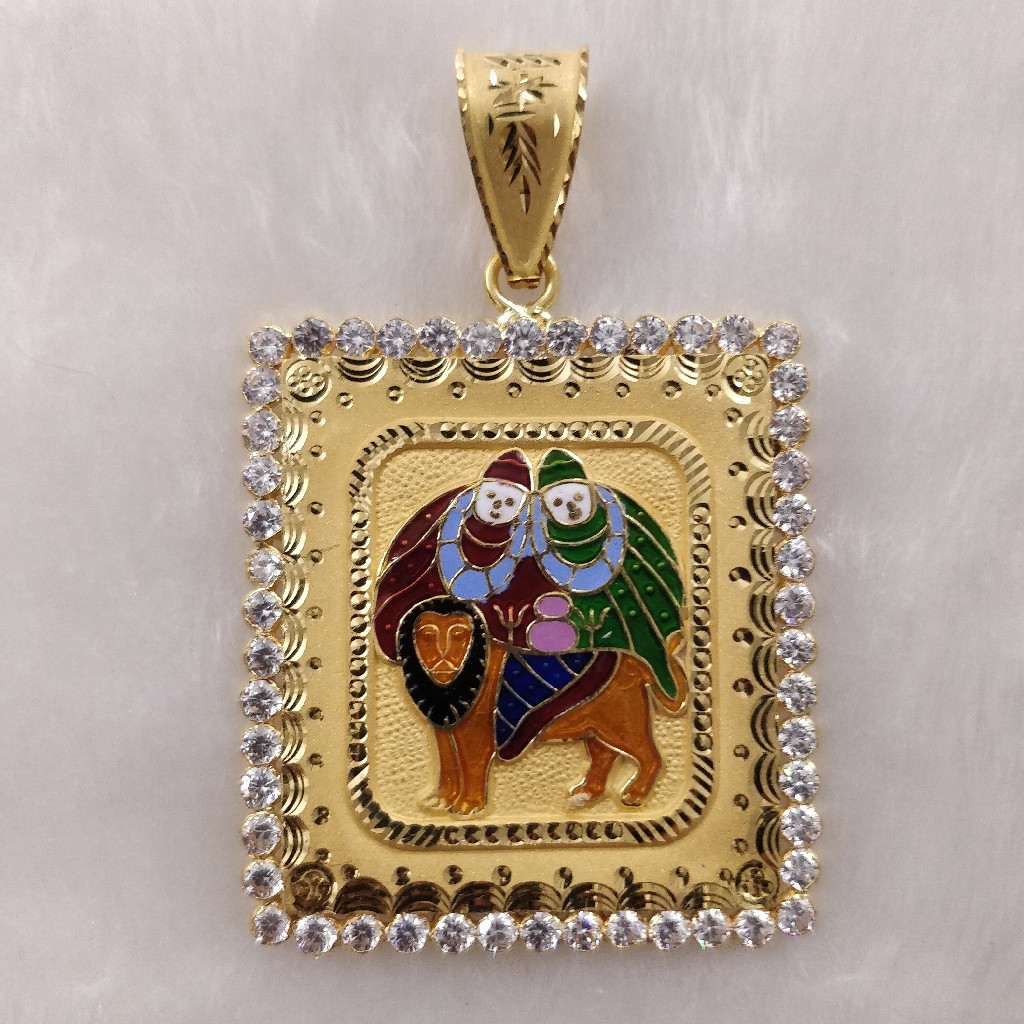 916 Gold Fancy Gent's Chamunda Maa Pendant