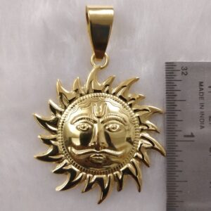 916 Gold Fancy Gent's Surya Pendant