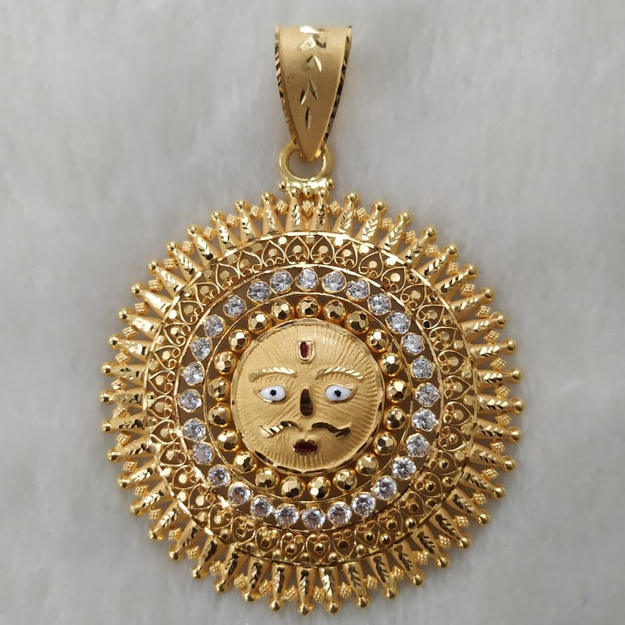 916 Gold Fancy Gent's Surya Pendant