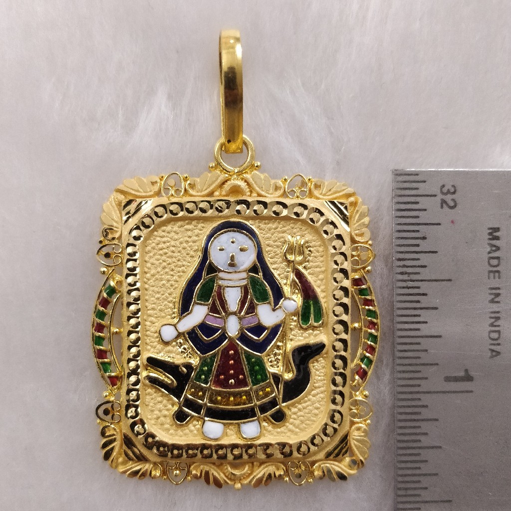 916 Gold Fancy Gent's Khodiyar Maa Pendant - Image 2