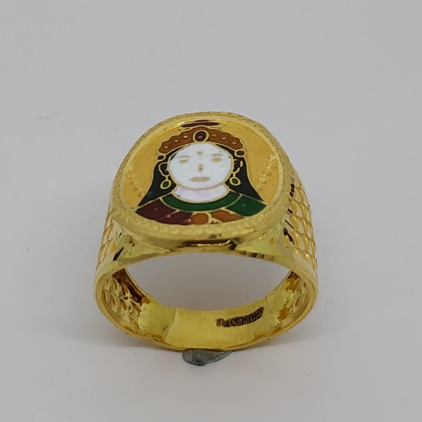 916 Gold Fancy Gent's Chehar Maa Ring - Image 3