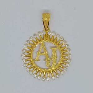 916 Gold Fancy letter Named Pendant