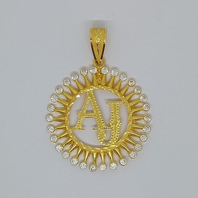 916 Gold Fancy letter Named Pendant