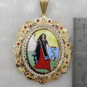916 Gold Gent's Fancy Mogal Maa Photo Frame Pendants
