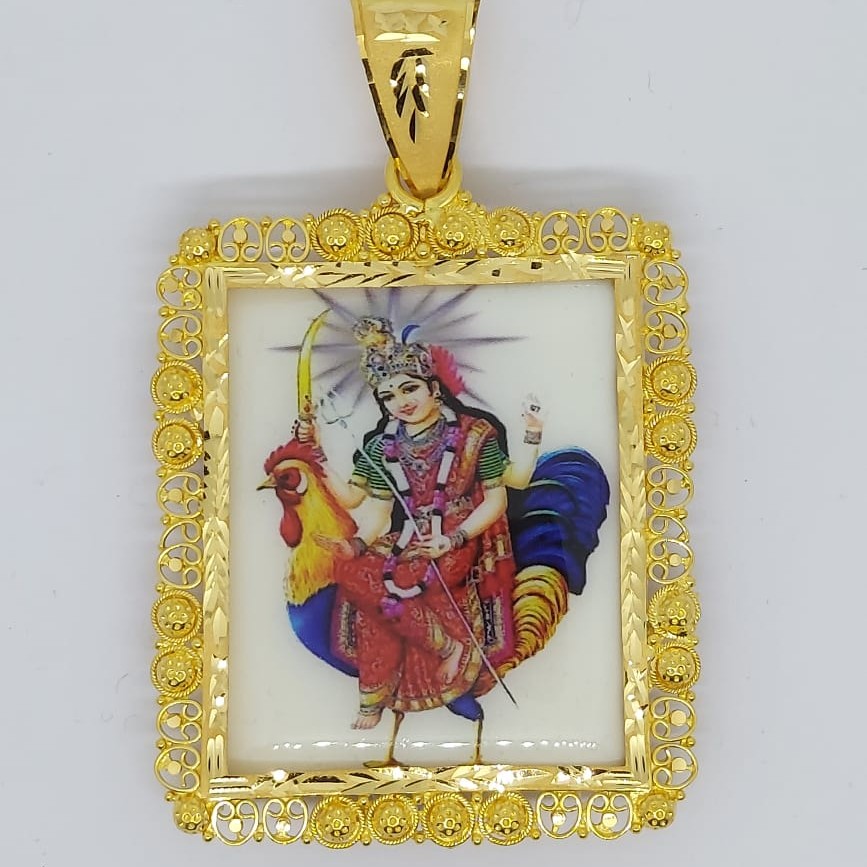 bahuchar maa gold photo frame pend