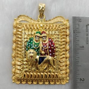 916 gold fancy gent's chamunda maa pendant