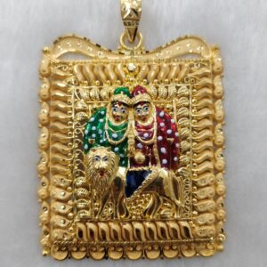 916 gold fancy gent's chamunda maa pendant