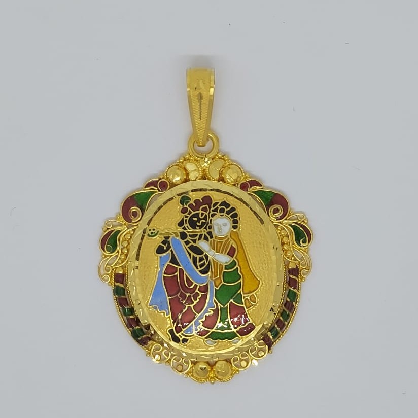 916 Gold Fancy Radhakrishnan Minakari Pendant