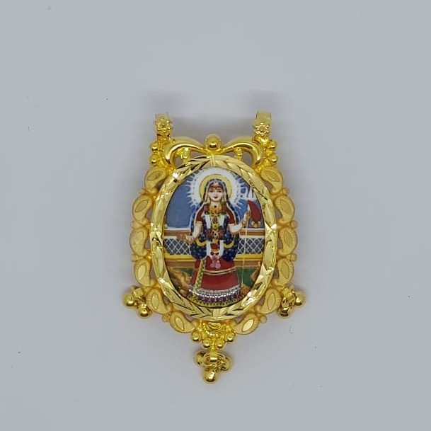 916 Gold Khodiyar Maa Photo Frame Pendant