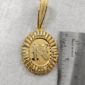 916 Gold Gent's Fancy letter Pendant