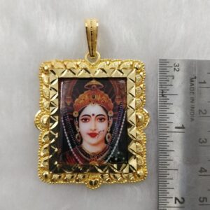 916 Gold Fancy Chehar Maa Photo Frame Pendant