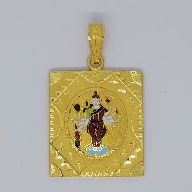 916 Gold Fancy Sadhi Maa Pendant