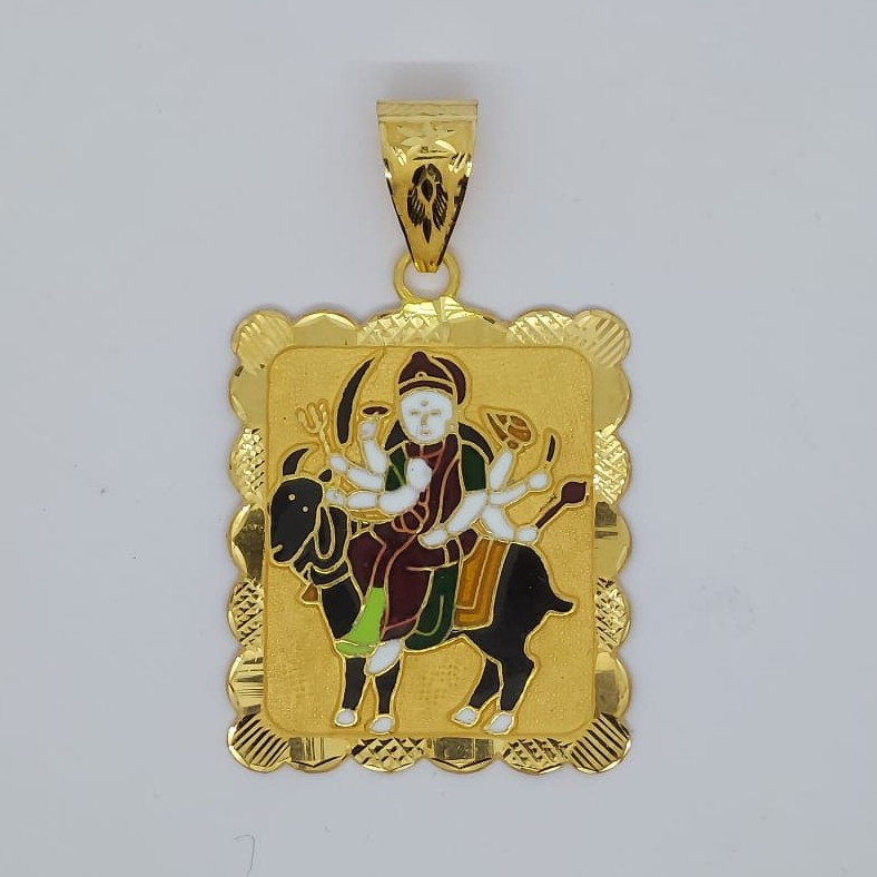 916 Gold Meladi Maa Minakari Pendant