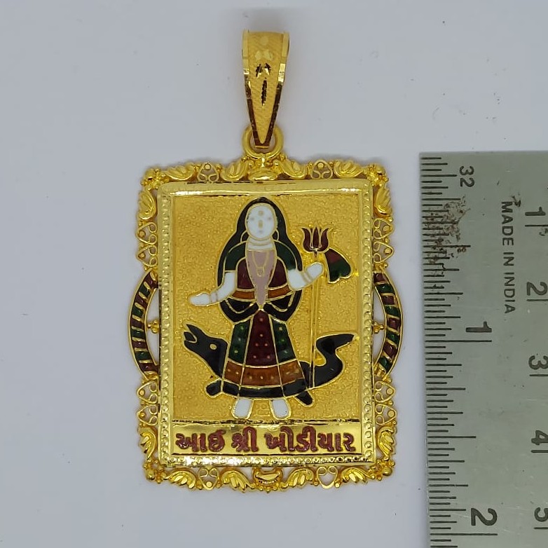 916 Gold Gent's Fancy Khodiyar Maa Pendant - Image 2