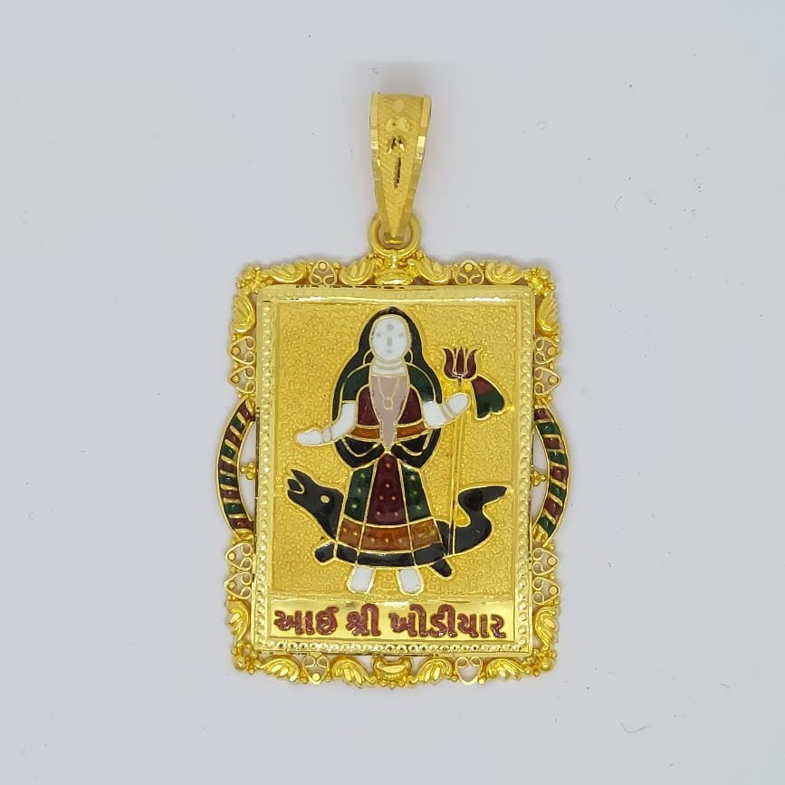 916 Gold Gent's Fancy Khodiyar Maa Pendant
