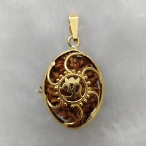 916 gold fancy om rudraksh pendant
