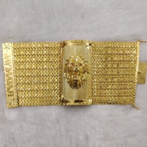 916 Gold Fancy Lion Face Bracelet For Men