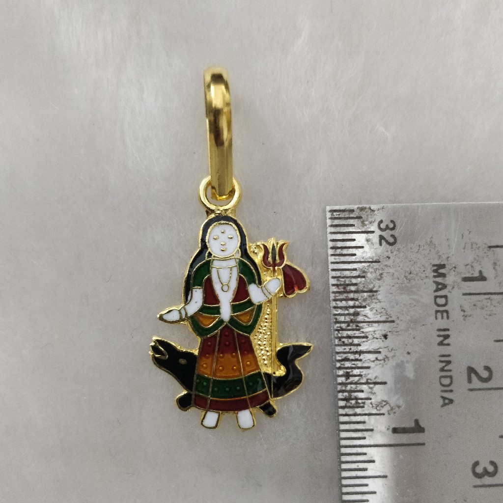 916 Gold Khodiyar Maa Aricuting Pendant - Image 2