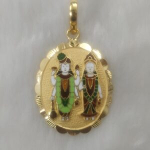 lakshmi Narayan gold minakari pendant