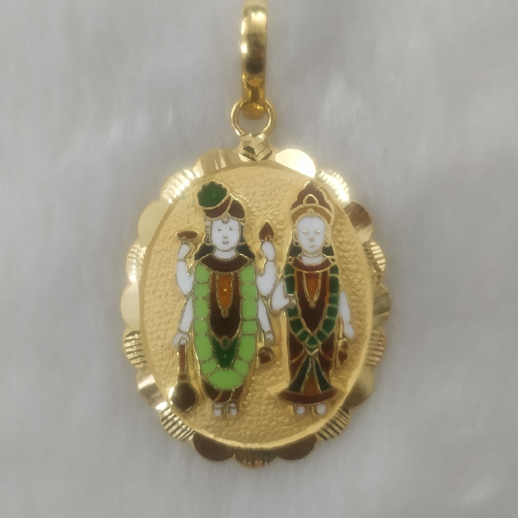 lakshmi Narayan gold minakari pendant