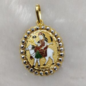 916 Gold Gent's Fancy Gel Maa Pendant