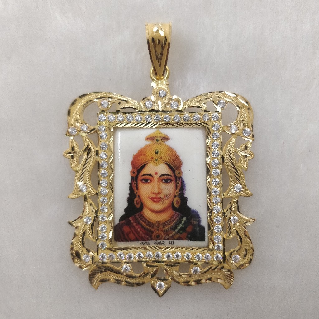 916 Gold Chehar Maa Photo mina Pendant