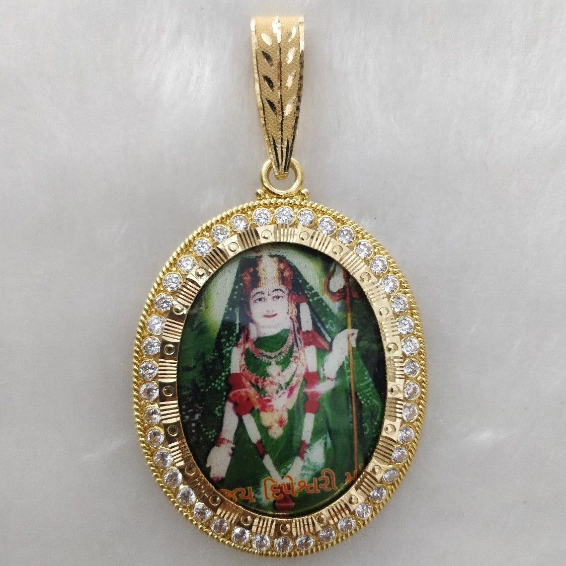 916 Gold Dipeshvari Maa Photo Mina Pendant