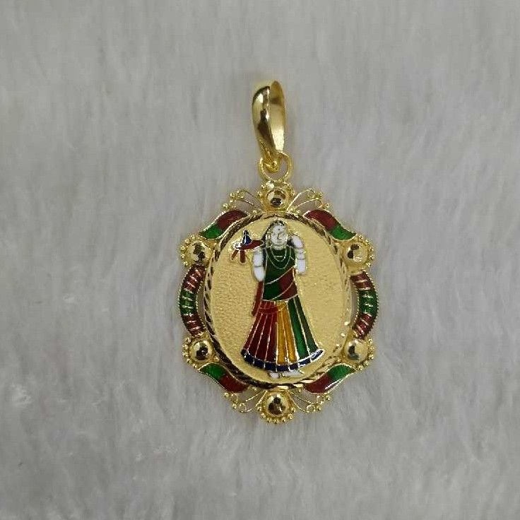Gold bhatiyani maa pendant