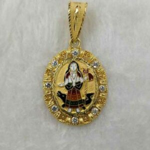 916 Gold Fancy Khodiyar Maa Minakari Pendant