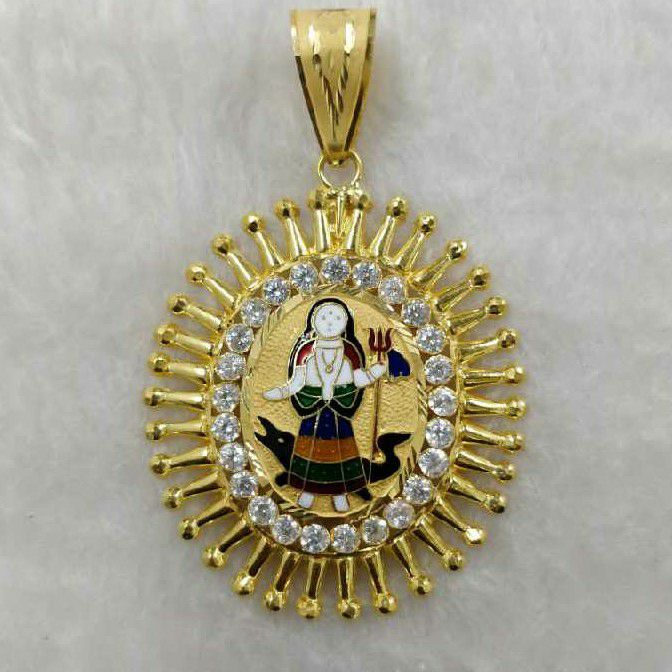 916 Gold Fancy Khodiyar Maa Minakari Pendant