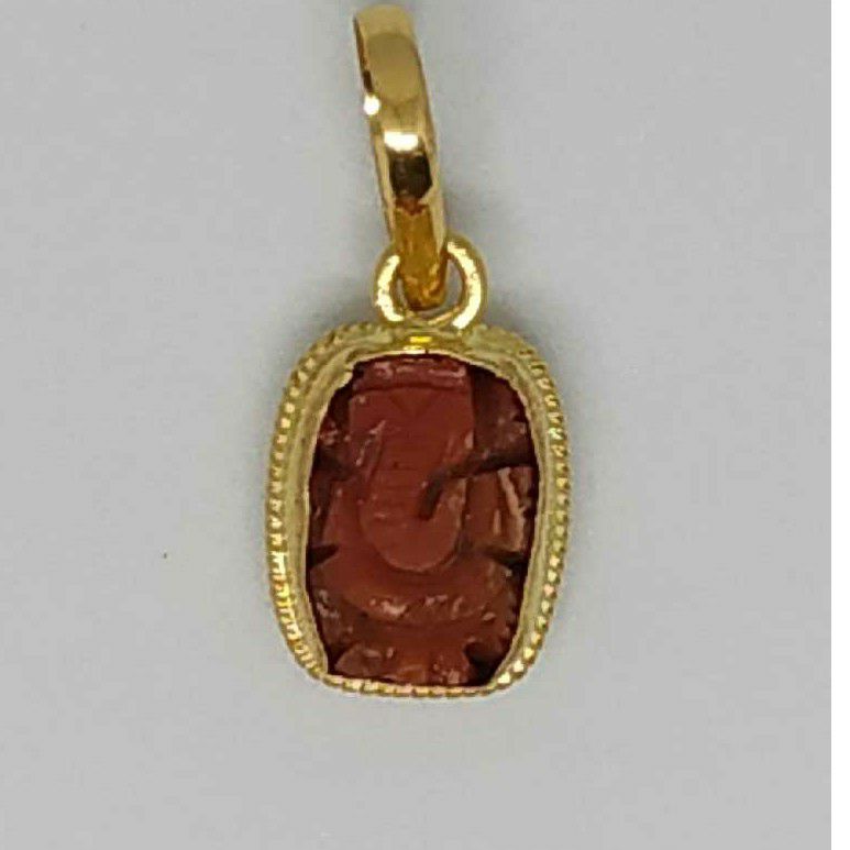 916 Gold Ganesh Stone pendant