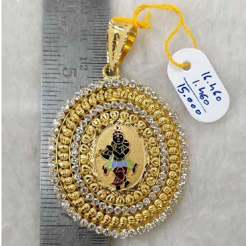 916 gold krishna round gents pendant - Image 2