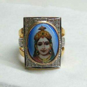 916 Gold Gents Chehar Maa Photo Ring