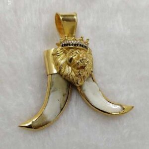 916 Gold Artificial Lion King Vaghnakh Pendant