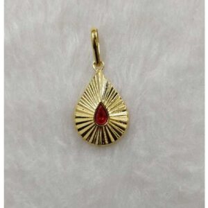 916 Gold Red Stone Brahmakumari Pendant