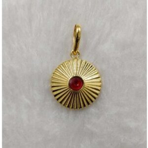 916 Gold Red Stone Brahmakumari Pendant