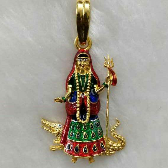 916 Gold Casting Khodiyar Maa Pendant